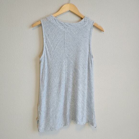 Sigrid Olsen Linen Striped V-Neck Tank Top Sz M - Picture 6 of 7